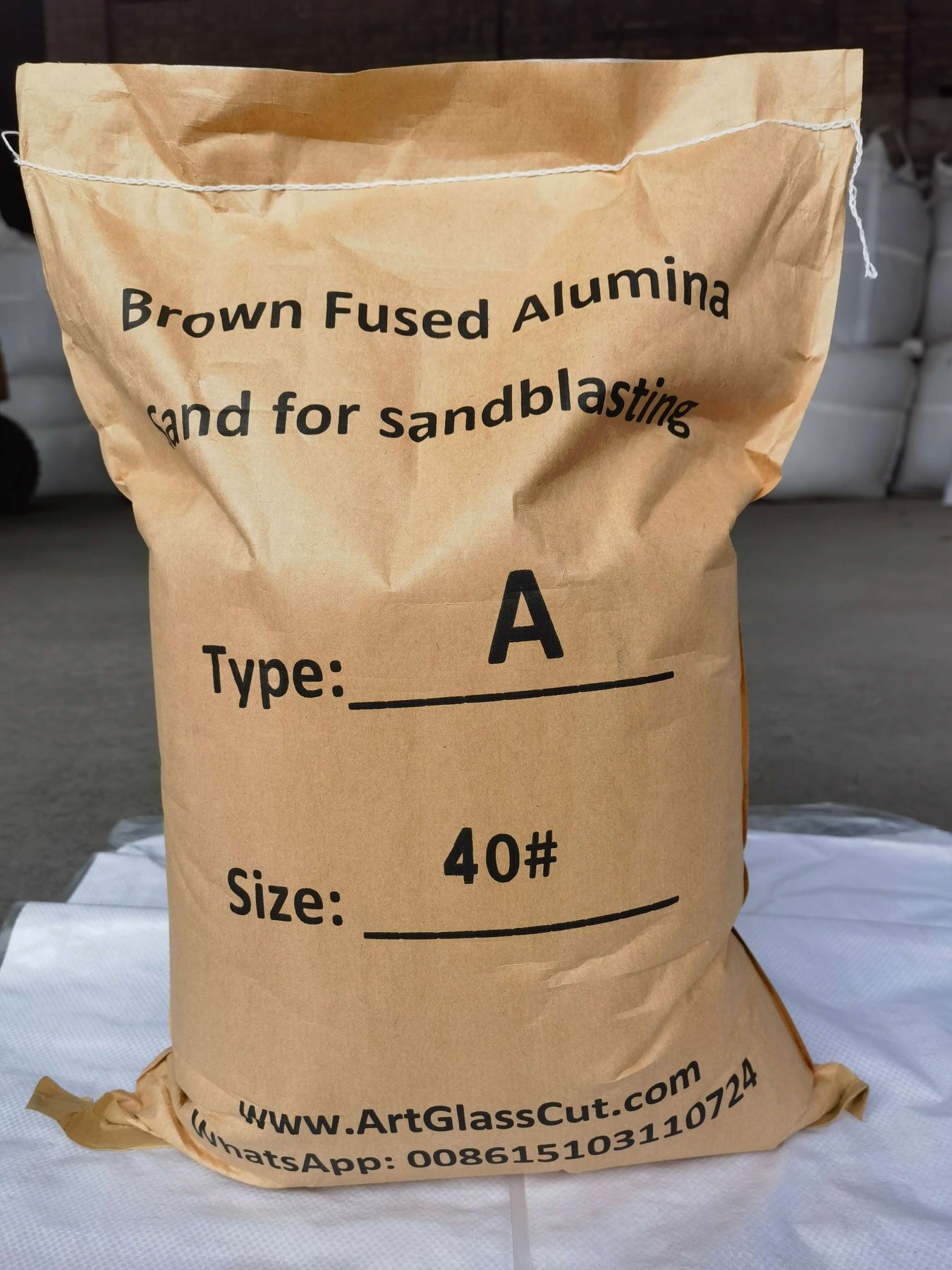Bagged brown fused alumina blasting media for glass frosting