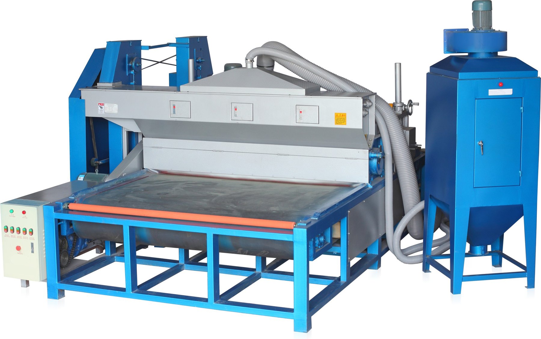 AD series horizontal glass sandblasting machine with conveyor belt