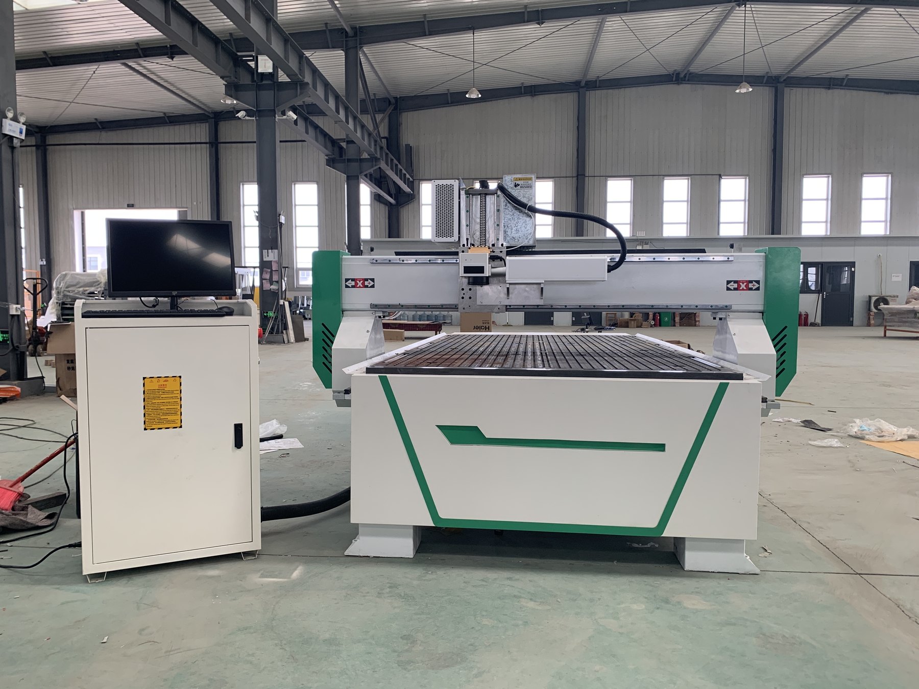 Laser glass and mirror processing machine in a production workshop